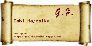 Gabl Hajnalka névjegykártya